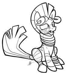 Size: 1169x1280 | Tagged: safe, artist:secoh2000, zecora, zebra, g4, female, monochrome, solo