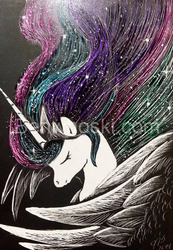 Size: 443x639 | Tagged: safe, artist:benwhoski, princess celestia, g4, female, solo, traditional art