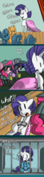 Size: 700x2805 | Tagged: dead source, safe, artist:fauxsquared, pinkie pie, rarity, twilight sparkle, alicorn, pony, g4, arrested, clothes, comic, fashion, fashion police, female, good cop bad cop, jail, mare, police, prison outfit, twilight sparkle (alicorn)