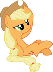 Size: 10375x13857 | Tagged: safe, artist:nosfrat, applejack, fall weather friends, g4, absurd resolution, female, simple background, sitting, solo, transparent background, vector