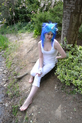 Size: 3072x4608 | Tagged: safe, artist:everage, artist:shelle-chii, dj pon-3, vinyl scratch, human, g4, barefoot, cosplay, feet, irl, irl human, photo, solo