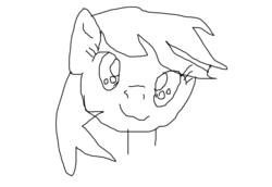 Size: 1031x708 | Tagged: artist needed, safe, rainbow dash, g4, 1000 hours in ms paint, female, monochrome, ms paint, solo