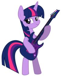 Size: 570x710 | Tagged: safe, artist:jennylince, twilight sparkle, pony, g4, bipedal, female, guitar, solo