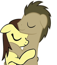 Size: 838x954 | Tagged: safe, doctor whooves, time turner, oc, g4, canon x oc, cute, female, male, ms paint, romantic, sleeping, straight, sweet