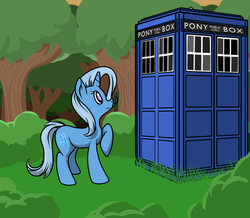 Size: 1440x1256 | Tagged: safe, trixie, pony, unicorn, g4, crossover, doctor who, female, mare, solo, tardis