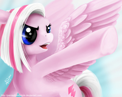 Size: 625x500 | Tagged: safe, artist:paintedhoofprints, oc, oc only, pegasus, pony, female, mare, objection, solo