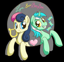 Size: 908x880 | Tagged: safe, artist:babakinkin, bon bon, lyra heartstrings, sweetie drops, g4, bon bon's cutie mark, cutie mark, female, heart, lesbian, lyra heartstrings' cutie mark, ship:lyrabon, shipping