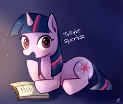 Size: 425x361 | Tagged: safe, artist:ujey02, twilight sparkle, g4, book, female, solo
