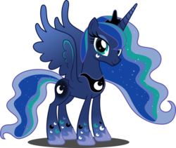 Size: 3000x2535 | Tagged: safe, artist:katequantum, princess luna, alicorn, pony, g4, season 4, female, mare, rainbow power, rainbow power-ified, simple background, solo, spread wings, transparent background, vector, wings
