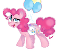 Size: 5781x4841 | Tagged: safe, artist:bloodyhellhayden, pinkie pie, g4, absurd resolution, balloon, female, saddle bag, solo