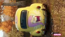 Size: 1280x720 | Tagged: safe, fluttershy, pony, g4, car, car porn, forza horizon, itasha, volkswagen, volkswagen beetle