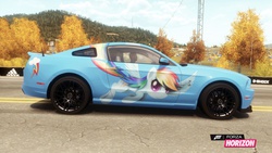 Size: 1280x720 | Tagged: safe, rainbow dash, pony, g4, car, cutie mark, ford, ford mustang, forza horizon, itasha, shelby, shelby gt500 mustang