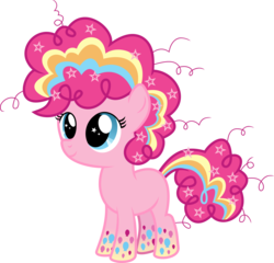 Size: 6240x6000 | Tagged: safe, artist:serenawyr, pinkie pie, earth pony, pony, g4, season 4, absurd resolution, female, filly, filly pinkie pie, rainbow power, simple background, solo, transparent background, vector, younger