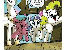 Size: 206x162 | Tagged: safe, idw, official comic, firefly, glory, princess celestia, surprise, g1, g4, spoiler:comic, past