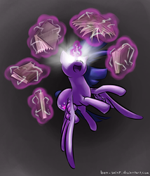 Size: 2008x2344 | Tagged: safe, artist:ben-saint, twilight sparkle, alicorn, pony, g4, book, female, glowing eyes, magic, mare, solo, twilight sparkle (alicorn)