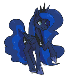 Size: 499x565 | Tagged: safe, artist:helhoof, princess luna, g4, female, raised hoof, simple background, solo