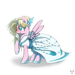 Size: 700x700 | Tagged: safe, artist:radioactive-k, oc, oc only, pegasus, pony, clothes, dress, gala dress, raised hoof, solo