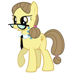 Size: 10800x10800 | Tagged: safe, artist:peachspices, play write, sharpener, earth pony, pony, absurd resolution, female, full body, glasses, grin, hooves, mare, raised hoof, simple background, smiling, solo, standing, tail, transparent background, vector