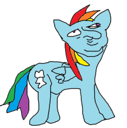 Size: 551x556 | Tagged: safe, rainbow dash, g4, 1000 hours in ms paint, female, ms paint, solo, stylistic suck, true art