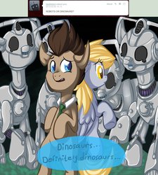 Size: 848x942 | Tagged: safe, artist:buljong, derpy hooves, doctor whooves, time turner, cyber pony, cyberman, cyborg, pegasus, pony, ask doctor whooves, g4, ask, doctor who, female, mare, necktie, the doctor