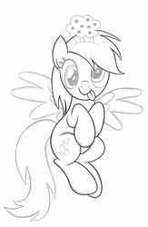 Size: 722x1107 | Tagged: safe, artist:drawponies, derpy hooves, pegasus, pony, g4, cute, derpabetes, drawing, female, grayscale, mare, monochrome, muffin queen, sketch, solo