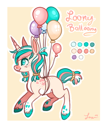 Size: 703x837 | Tagged: safe, artist:fayven, oc, oc only, balloon, solo