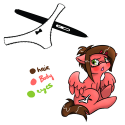 Size: 500x500 | Tagged: safe, artist:tea-ette, oc, oc only, pegasus, pony, clothes, panties, ribbon, solo, underwear