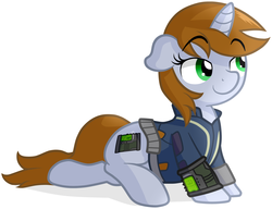 Size: 2826x2170 | Tagged: dead source, safe, artist:furrgroup, oc, oc only, oc:littlepip, pony, unicorn, fallout equestria, clothes, fanfic, fanfic art, female, hooves, horn, jumpsuit, mare, pipboy, pipbuck, simple background, solo, vault suit, white background
