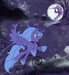 Size: 3500x3800 | Tagged: safe, artist:smashingsaturnine, princess luna, g4, female, flying, mare in the moon, moon, s1 luna, solo