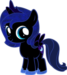 Size: 2884x3259 | Tagged: safe, artist:bc-programming, nightmare moon, g4, cute, female, filly, nightmare woon, simple background, smiling, solo, transparent background, vector, younger
