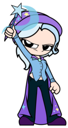 Size: 655x1218 | Tagged: safe, artist:rainheart94, trixie, human, g4, female, humanized, light skin, solo, wand