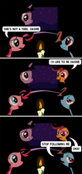 Size: 550x1170 | Tagged: safe, artist:ashby10, pinkie pie, rainbow dash, scootaloo, twilight sparkle, g4, scene interpretation