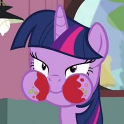 Size: 460x458 | Tagged: safe, screencap, twilight sparkle, alicorn, pony, g4, twilight time, :i, aweeg*, female, ketchup, lidded eyes, majestic as fuck, mare, messy, messy eating, puffy cheeks, smiling, solo, that pony sure does love burgers, twilight burgkle, twilight sparkle (alicorn), wide eyes