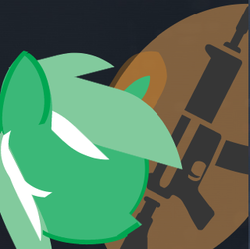 Size: 320x319 | Tagged: safe, artist:applebuckshot, lyra heartstrings, g4, battlefield, battlefield 4, emblem, emblem editor, female, gun, minimalist, solo, telekinesis