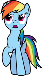 Size: 3000x5304 | Tagged: safe, artist:scourge707, rainbow dash, pegasus, pony, g4, annoyed, female, frown, mare, open mouth, raised hoof, solo, standing