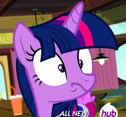 Size: 891x829 | Tagged: safe, screencap, twilight sparkle, alicorn, pony, g4, twilight time, faic, female, hub logo, mare, reaction image, solo, twilight sparkle (alicorn)