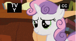 Size: 360x195 | Tagged: safe, screencap, apple bloom, scootaloo, sweetie belle, g4, magical mystery cure, the crystal empire, twilight time, animated, broom, explosion, female, golden oaks library, magic, meme, sweetie belle's magic brings a great big smile, tv-y
