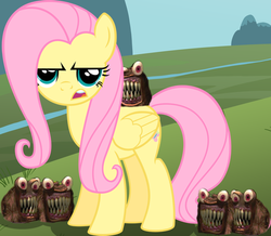 Size: 594x519 | Tagged: safe, fluttershy, g4, fuzzle, oddworld