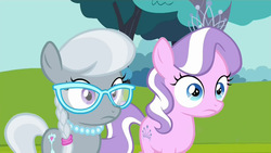 Size: 1280x720 | Tagged: safe, screencap, diamond tiara, silver spoon, g4, twilight time, faic, reaction image, shocked, wat