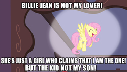 Size: 900x506 | Tagged: safe, screencap, fluttershy, filli vanilli, g4, billie jean, female, flutterguy, meme, michael jackson, moonwalk, singing, solo, song reference, spotlight