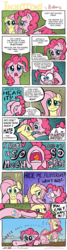 Size: 5044x18734 | Tagged: safe, artist:redapropos, fluttershy, pinkie pie, earth pony, pegasus, pony, g4, absurd resolution, bratty pie, comic, dentist, do not want, female, fluttershy is not amused, mare, mouth hold, pinkie pie is not amused, scared, tail pull, trypanophobia, unamused