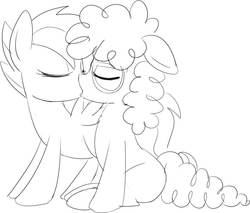 Size: 789x671 | Tagged: dead source, safe, artist:mcsadat, scootaloo, twist, earth pony, pegasus, pony, g4, black and white, duo, female, filly, foal, glasses, grayscale, kiss on the lips, kissing, lesbian, monochrome, ship:scootatwist, shipping