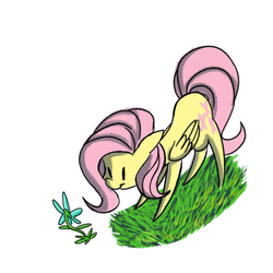 Size: 2800x2800 | Tagged: safe, artist:fauxsquared, fluttershy, g4, cute, faux is gonna kill us all!!!, female, flower, grass, solo