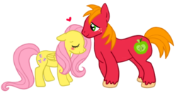 Size: 504x266 | Tagged: safe, artist:mango-blossom, big macintosh, fluttershy, earth pony, pony, g4, heart, male, ship:fluttermac, shipping, stallion, straight