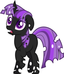 Size: 3156x3692 | Tagged: safe, artist:drakizora, twilight sparkle, changeling, g4, changelingified, female, purple changeling, simple background, solo, species swap, transparent background, twiling, vector