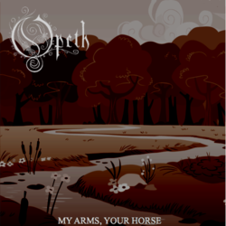 Size: 500x500 | Tagged: safe, artist:boneswolbach, album cover, background, blackletter, cloud, creek, flower, forest, my arms your hearse, no pony, opeth, parody, ponified, ponified album cover, pony removed, river, sepia, stream
