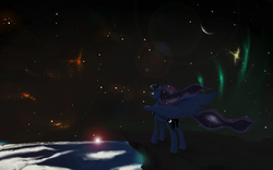 Size: 1680x1050 | Tagged: safe, artist:paintedtune, princess luna, alicorn, pony, g4, female, solo, stars, the cosmos