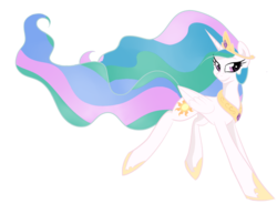 Size: 1041x768 | Tagged: safe, artist:london13ridges, princess celestia, g4, female, looking right, smiling, solo