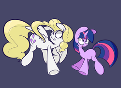 Size: 5500x4000 | Tagged: safe, artist:turtlefarminguy, surprise, twilight sparkle, pony, g1, g4, absurd resolution, blank flank, g1 to g4, generation leap, palindrome get