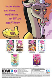 Size: 900x1343 | Tagged: safe, idw, official comic, apple bloom, discord, scootaloo, sweetie belle, draconequus, friends forever #2, g4, my little pony: friends forever, spoiler:comic, cutie mark crusaders, idw advertisement, male, preview